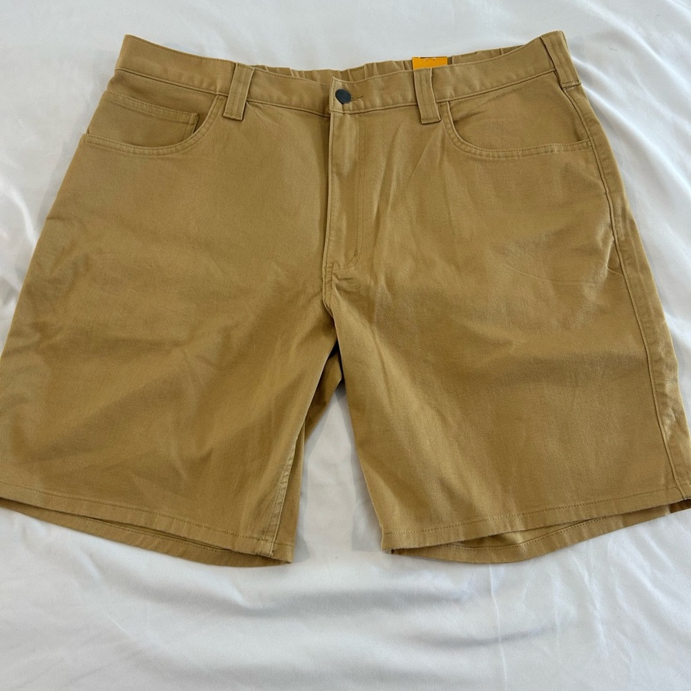 Carhartt Force Shorts Mens 38 Khaki Relaxed Fit Rugged Flex Workwear NWT
